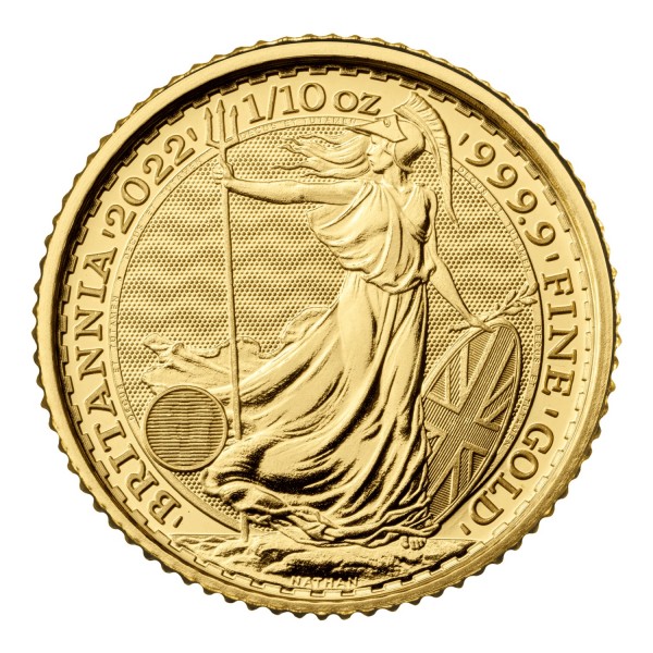 1/10 Unze Gold Britannia 2022 Goldmünze 999,9
