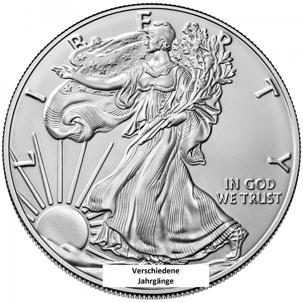 1 Unze American Eagle Silbermünze, verschiedene Jahrgänge