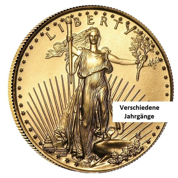 1/4 Unze American Eagle Goldmünze, verschiedene Jahrgänge