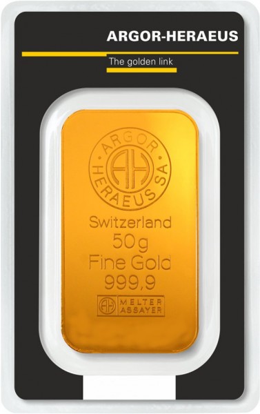 50g Goldbarren Argor-Heraeus - geprägt