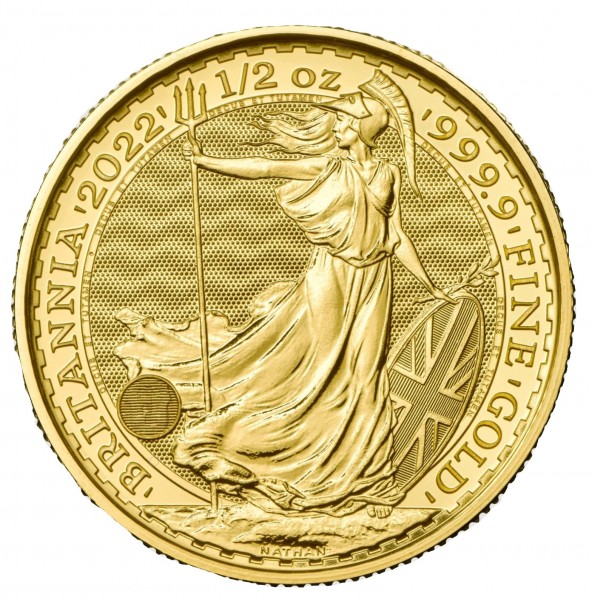 1/2 Unze Gold Britannia 2022 Goldmünze 999,9