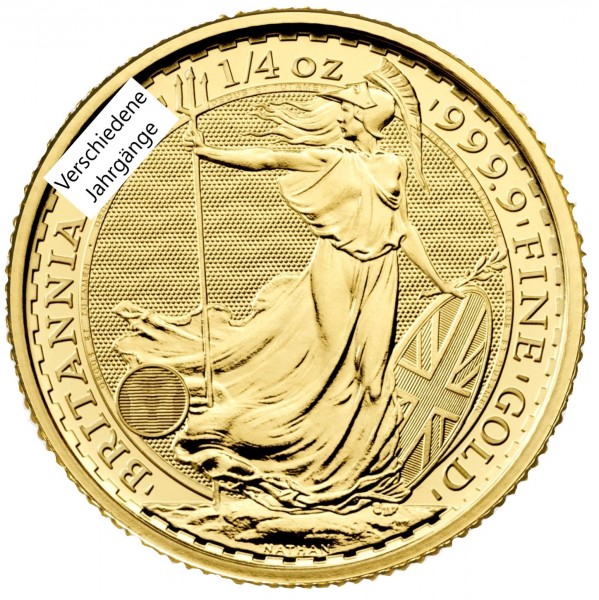 1/4 Unze Gold Britannia 999,9 Goldmünze, verschiedene Jahrgänge