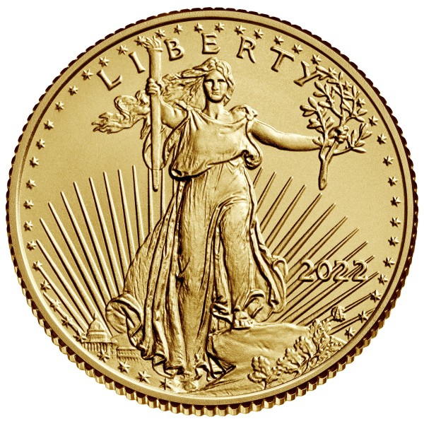 1/10 Unze American Eagle 2022 Goldmünze