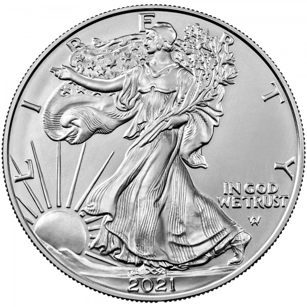 1 Unze American Eagle 2021 Silbermünze (Neues Design)