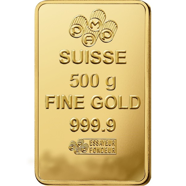 500g Goldbarren PAMP Suisse - geprägt