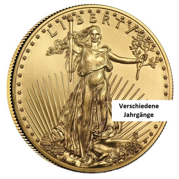 1/2 Unze American Eagle Goldmünze, verschiedene Jahrgänge