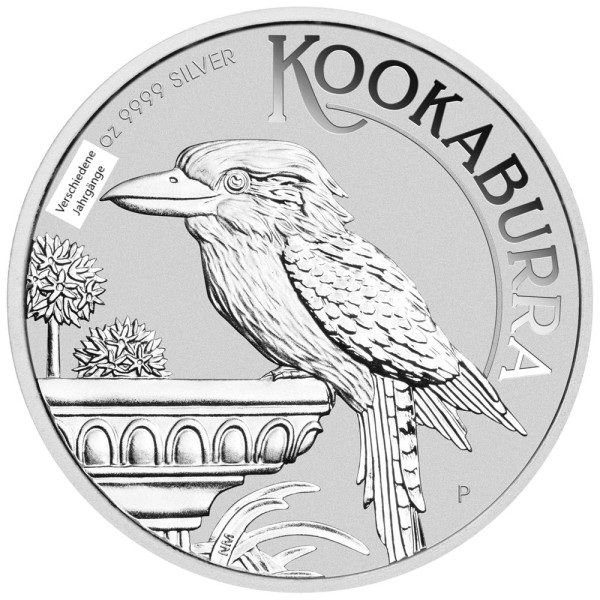 1 Unze Kookaburra Silber, verschiedene Jahrgänge