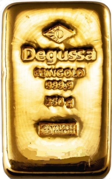 250g Goldbarren Degussa - Gussbarren