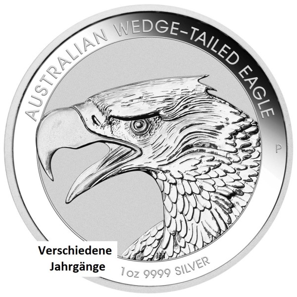 1 Unze AUSTRALIEN WEDGE TAILED EAGLE Silber, verschiedene Jahrgänge