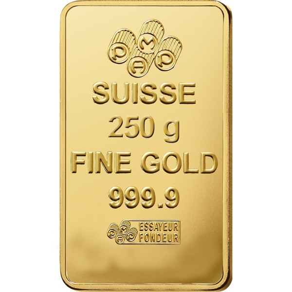250g Goldbarren PAMP Suisse - geprägt