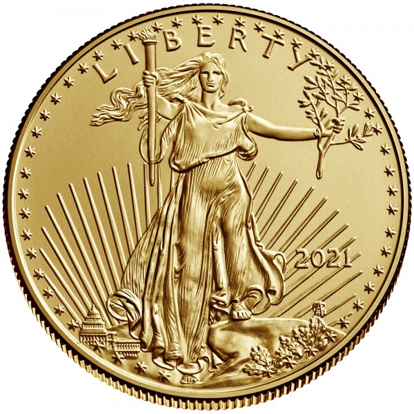 1/2 Unze American Eagle 2021 Goldmünze (Altes Design)