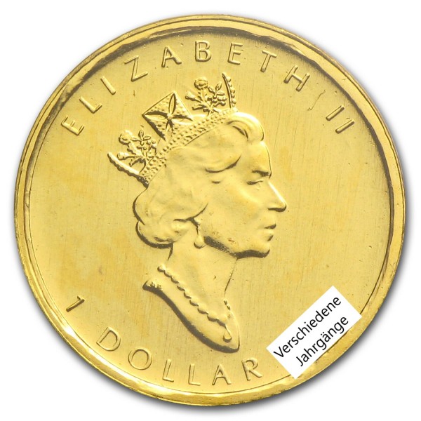 1/20 Unze Maple Leaf Goldmünze, verschiedene Prägejahre