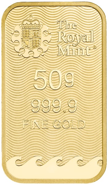 50g Goldbarren Britannia The Royal Mint - geprägt