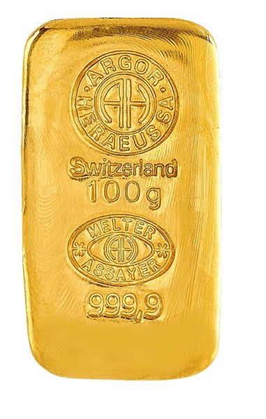 100g Goldbarren Argor-Heraeus - Gussbarren